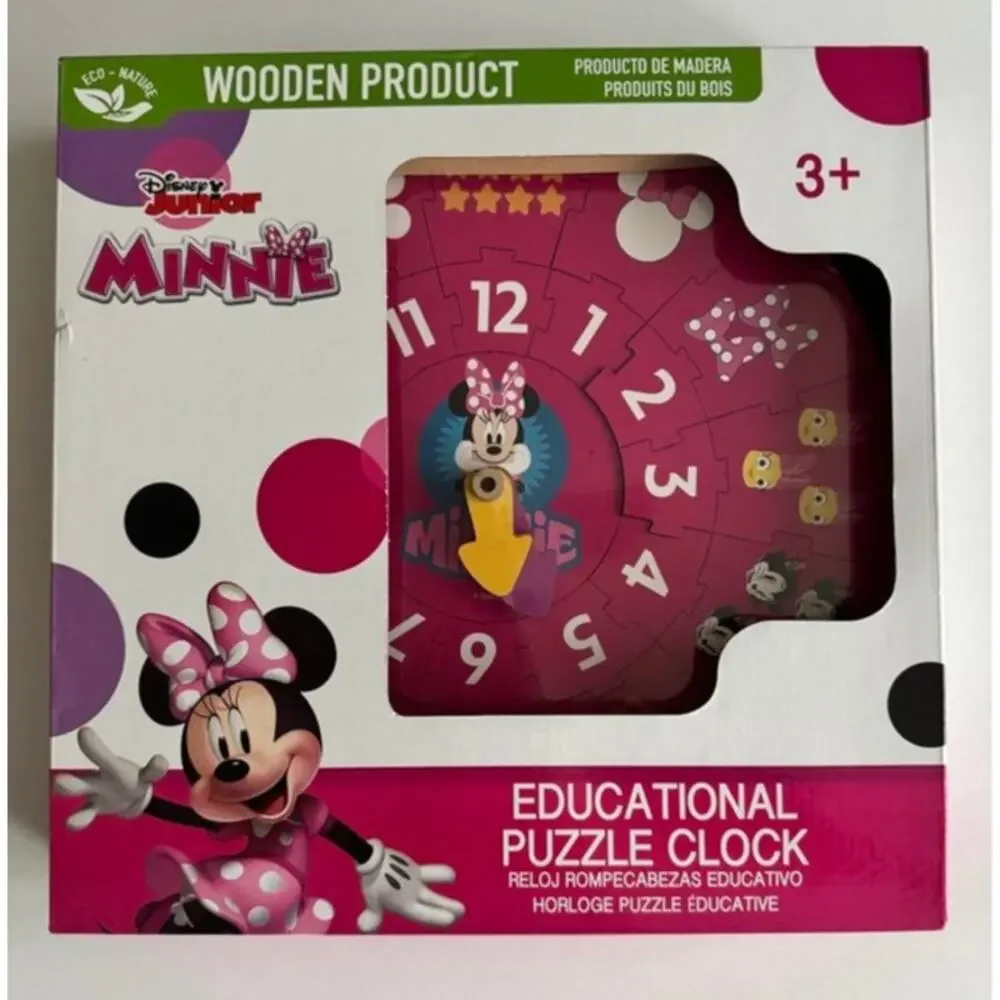 Learn with Minnie – Disney Junior Wooden Educational Puzzle Clock!
